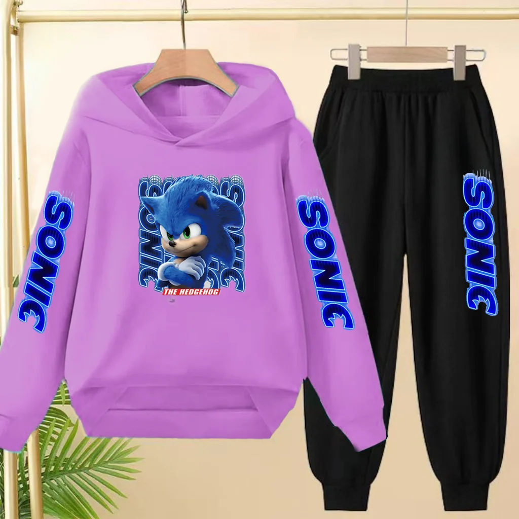 Jungen- und Mädchen-Sportbekleidung, lange Hemden mit Kapuze, modische Sportbekleidung, neue Herbstmode, lange Hosen, Thermohosen, 3–13 Kinder – Detail 13