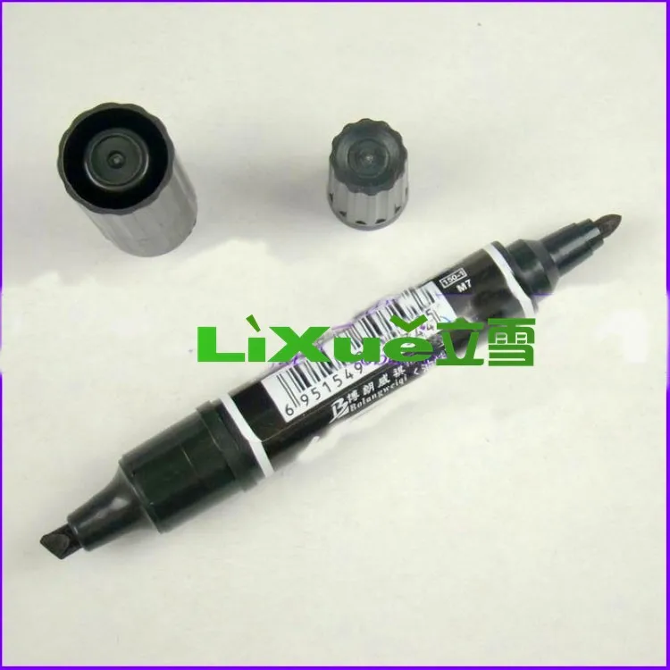 10pcs Office stationery double headed oily marker Whiteboard Marker balck pens