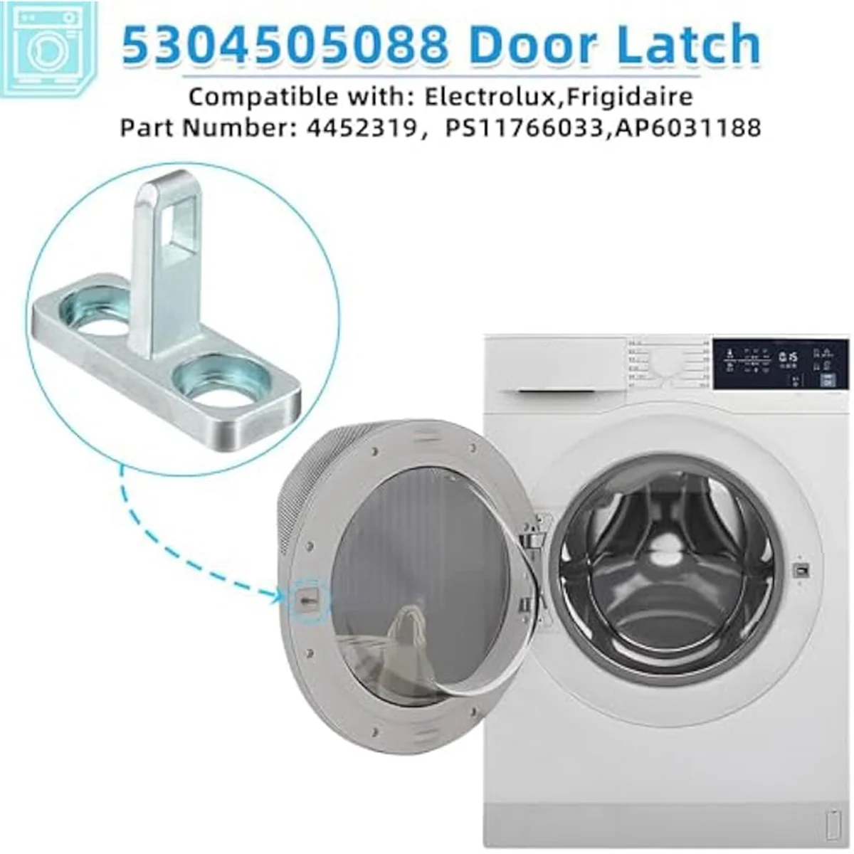 1Pack 5304505088 Washer Door Strike Replacement for Washer Door Latch 4452319 AP6031188 PS11766033