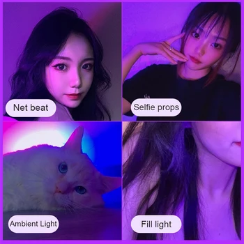 مصابيح ليلية LED ملونة RGB جو ملء ضوء قابلة للشحن غرفة نوم التصوير الإضاءة غرفة ديكور لوز دي Preenchimento جديد - Image 5