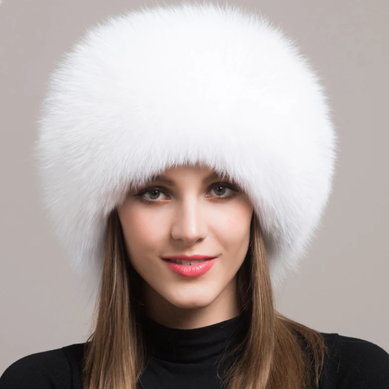 Winter Russian Natural Real Fox Fur Hat 2025 Women Warm Genuine Real Fox Fur Cap winter hat,fur hat