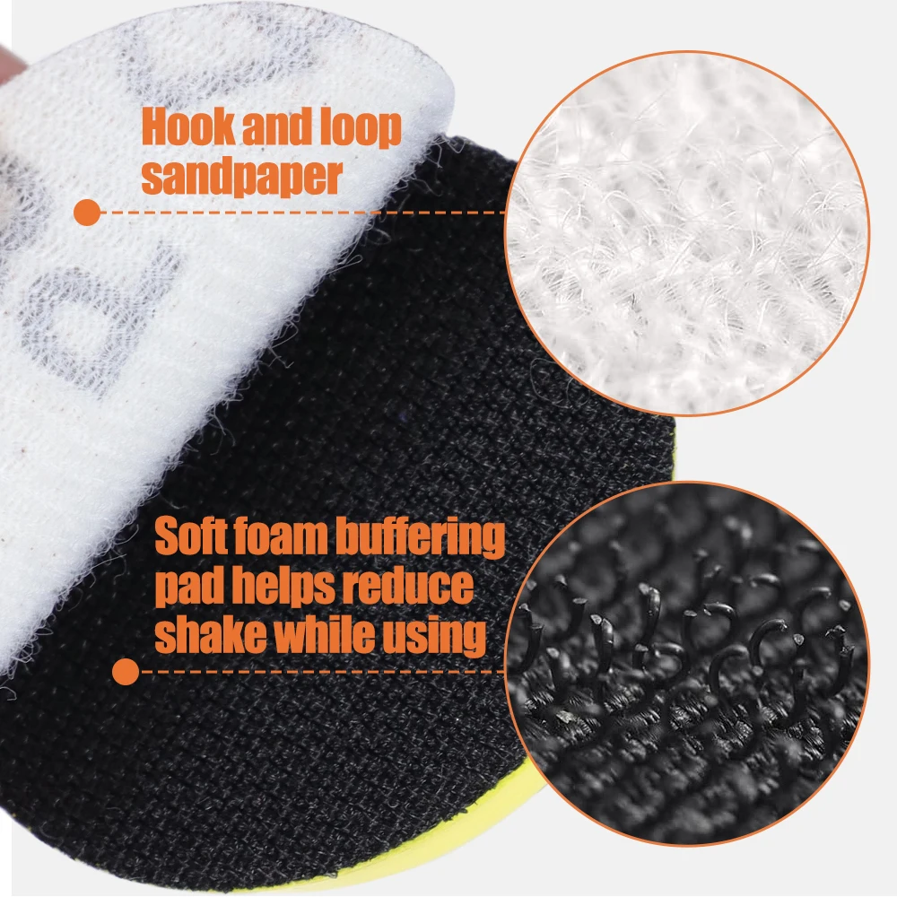 Xcan 4 Zoll Poliers cheibe 80-7000 Körnung Schleif polier kissen Kit Beflockung Schleif scheiben rundes Schleifpapier für Rotations werkzeug – Detail 10