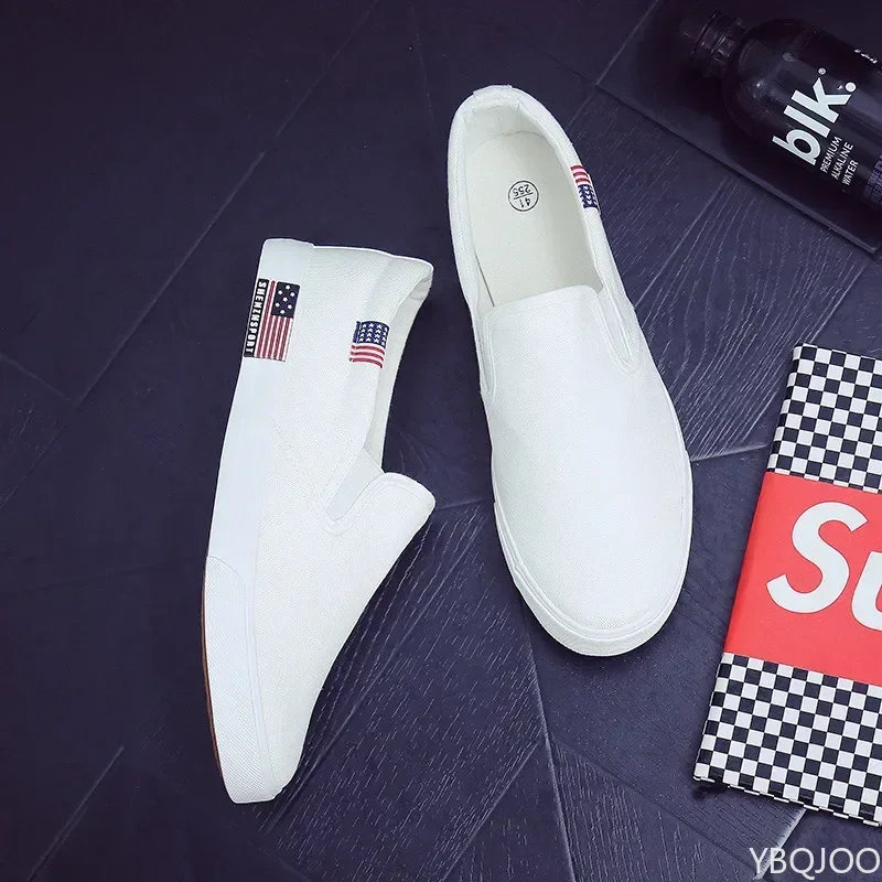 Men Casual Shoes Canvas Luxury  Mens Loafers Breathable Slip on FlatsMale Vulcanized Shoes White Driving Shoes Plus Size 47 3