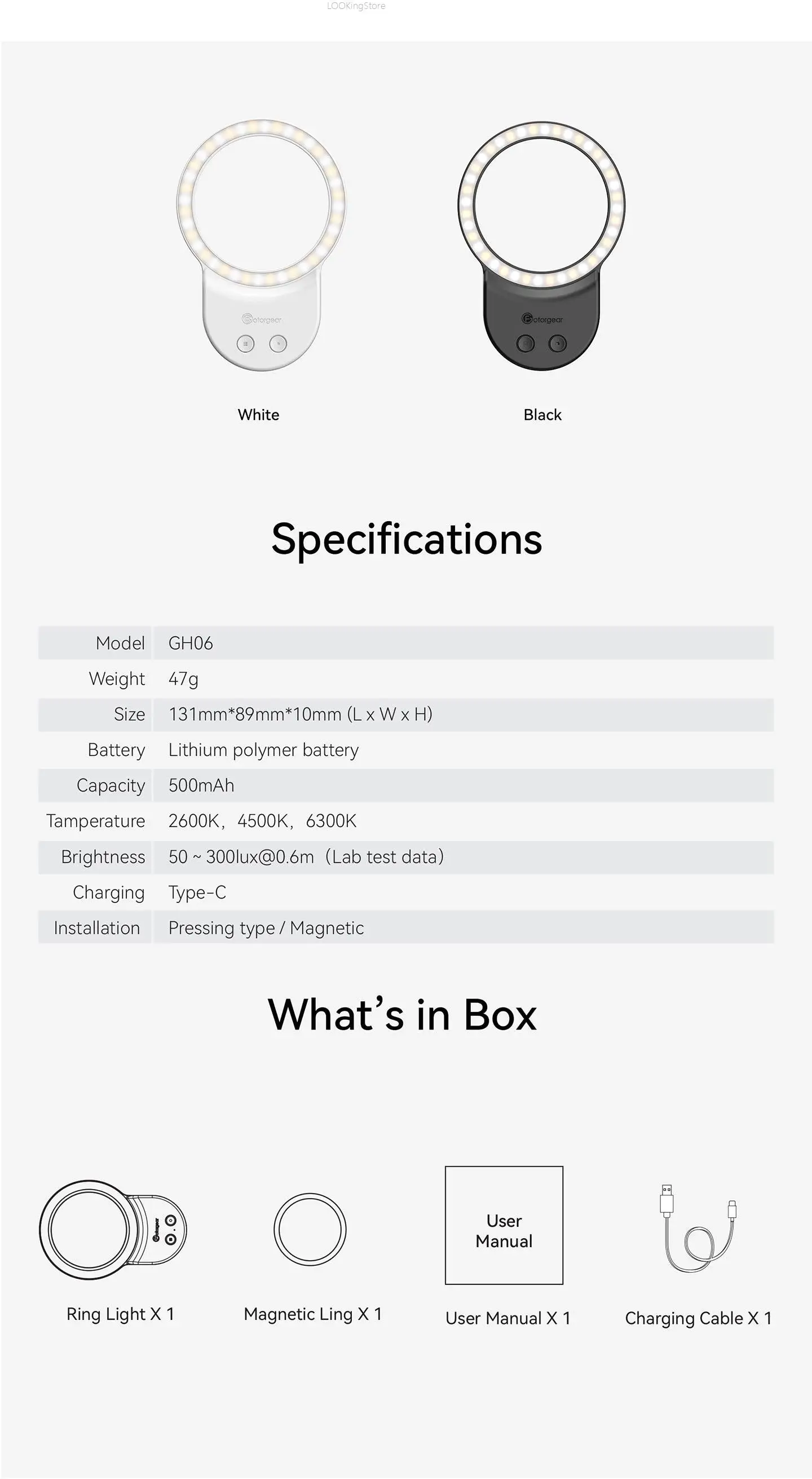 Fotorgear Photography Accessories for Xiaomi 14 Ultra Phone, Magnetic Ring Light Fill Light with Lens Cover Holder New