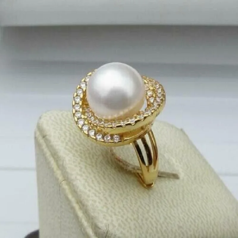 Splendido Anello Di Perle Bianche Akoya Naturali Da 11-12Mm 925 Misura Regolabile