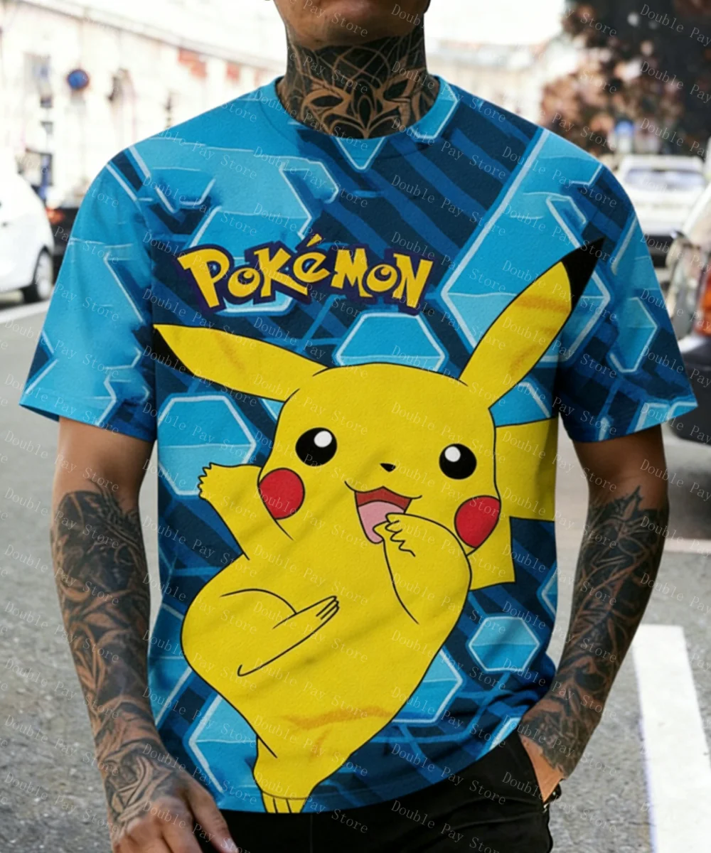 2026 Summer Men S Pokemon Fashion Clothing Boys Short Sleeved Pikachu 