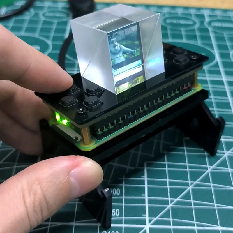 Raspberry pi Lcd 3d Display Transparente Tela de Projetor Holográfico Prisma Refrativo Jogo Mini tv para Raspberry pi Zero