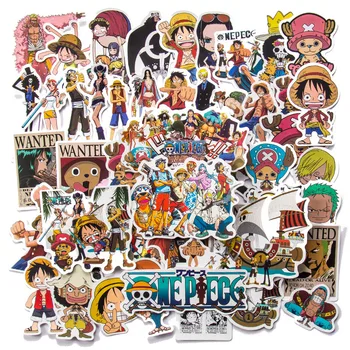 50/100Pcs One Piece Luffy Stickers Anime Sticker Notebook Motorcycle Skateboard Computer Mobile Phone Cartoon Toy 1