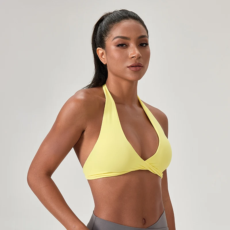 Sports Yoga Bra for Women Halter Neck with Stylish Back Design Sexy Gym Bra for Running Fitness Sports Bras Sports & Entertainment