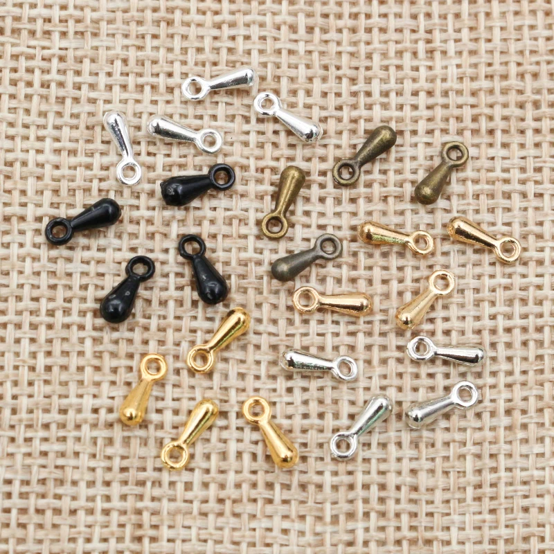 7*3mm 100 teile/los 6 Farben Anhänger Halskette End Caps Charms Für Halskette Armband Ohrringe Schmuck Erkenntnisse Zubehör für DIY