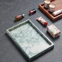 New Marble Trays Decoration Natural Lotus Green Marble Jewelry Tray 30x20cm Rectangular Bathroom Storage Tray Home Decoration 2