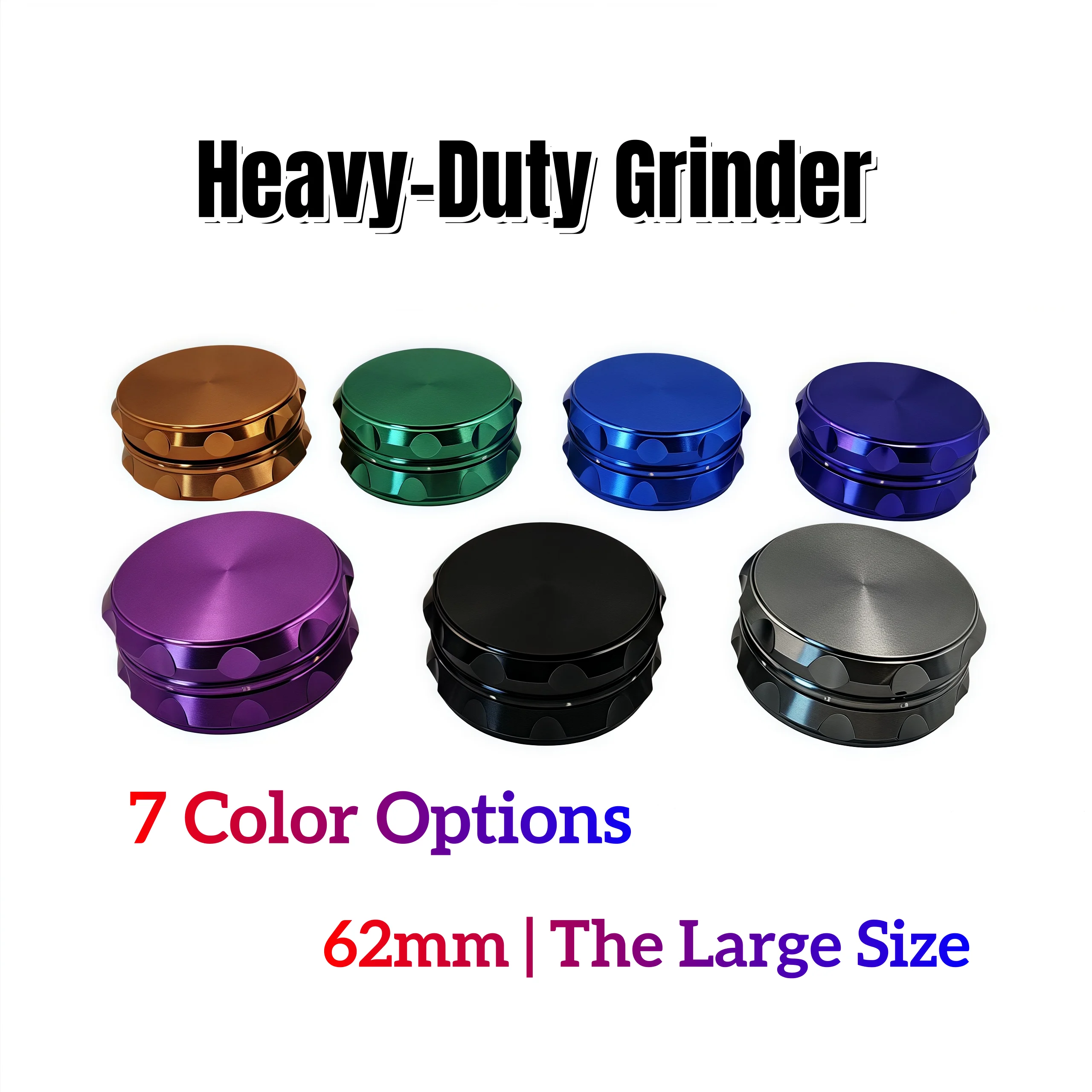 Premium Heavy-Duty Herb Grinder with Non-Slip Grip - Variety of Color Options - Sharp Diamond Teeth