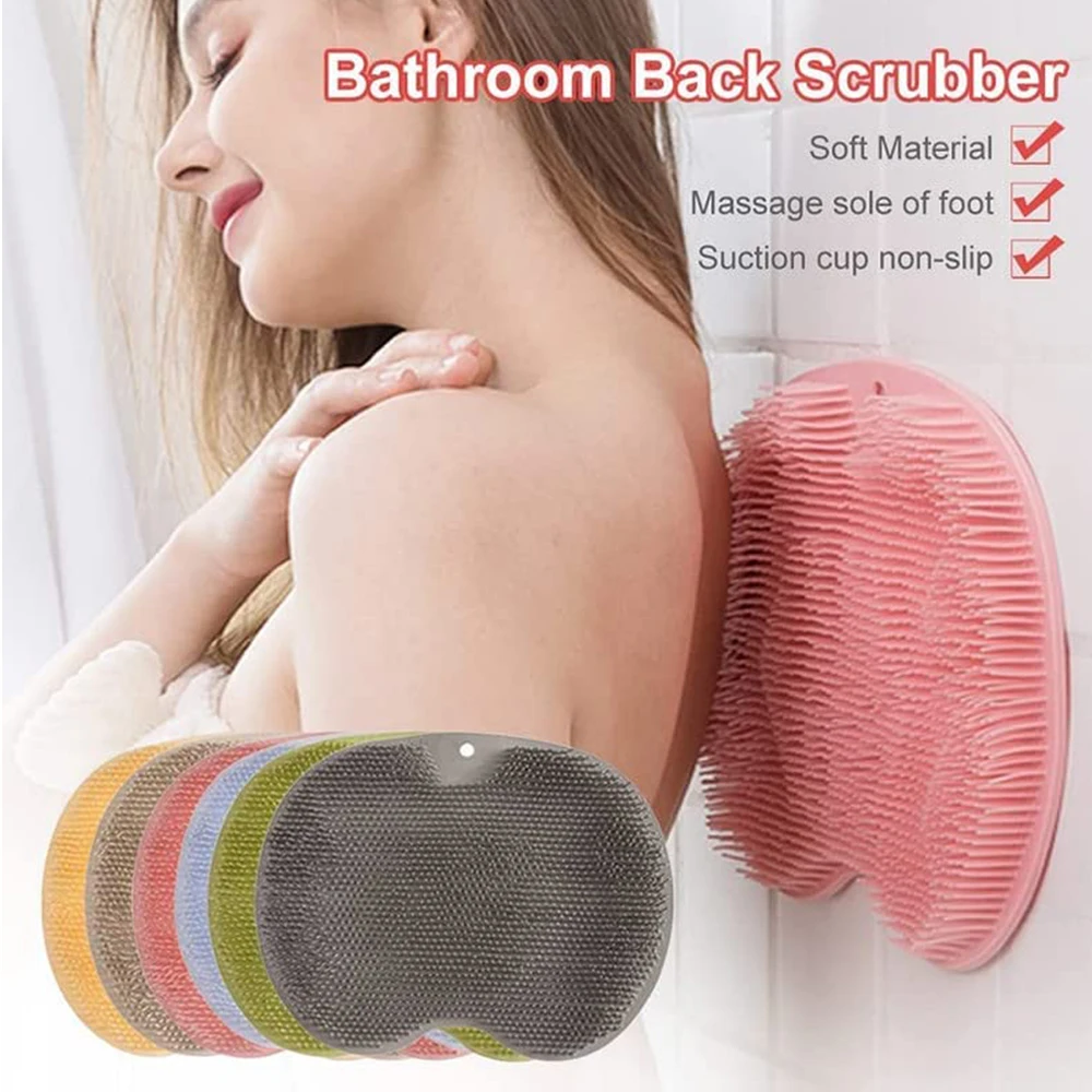 Siliconen Exfoliërende Douche Voet Massager Scrubber Voet Terug Cleaner Massage Mat Met Antislip Zuignappen Wassen Body Reiniging