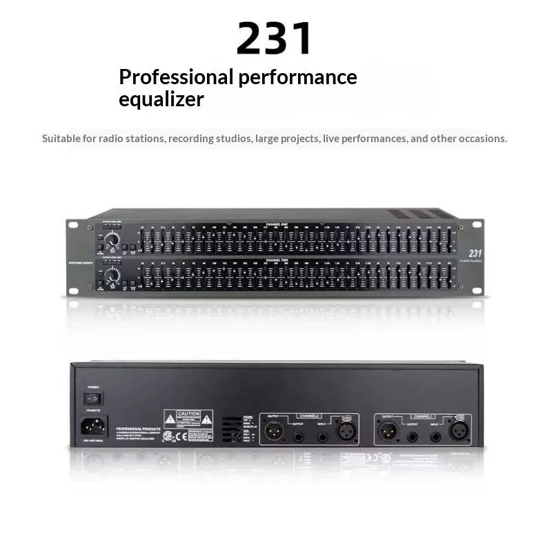 31밴드 그래픽 이퀄라이저 1/3 옥타브 - 20Hz-20kHz 108dB 다이나믹 레인지를 갖춘 전문 무대 공연용 EQ(사운드 조정용)