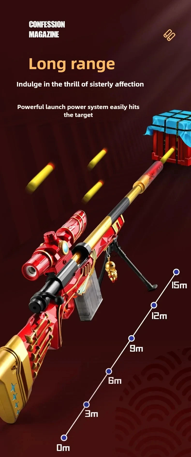 M24 Scharfschützengewehr Spielzeugpistole mit Weichgeschossen, manuell geladen, sicher, Weihnachtsgeschenk für Jungen – Detail 7