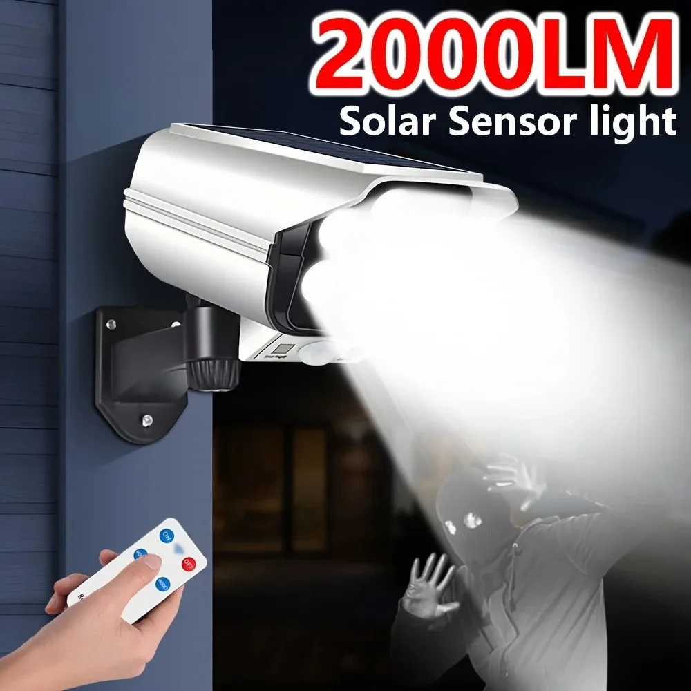 Outdoor Motion Sensor Solar Lights 2000 Lumens 77LED Solar Motion ...