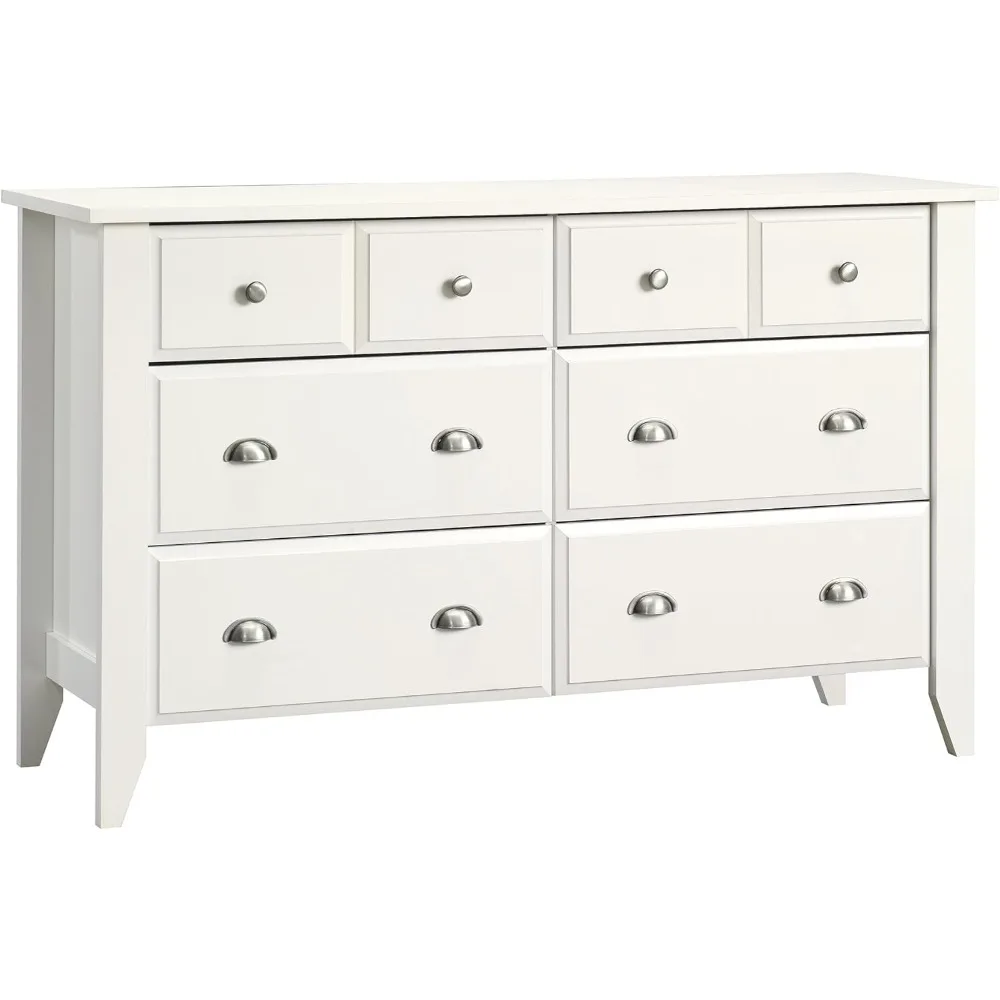 

Shoal Creek Dresser, length 54.65 inches x width 18.43 inches x height 33.03 inches, soft white finish, suitable for bedrooms