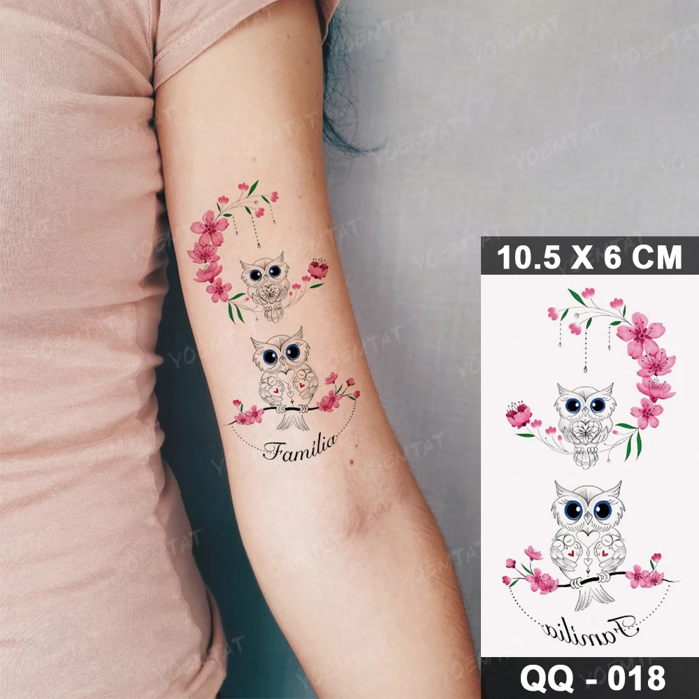 Waterproof Temporary Tattoo Sticker Watercolor Flower Bird Butterfly Swallow Flash Tatto Women Arm Body Art Cute Fake Tatoo Men