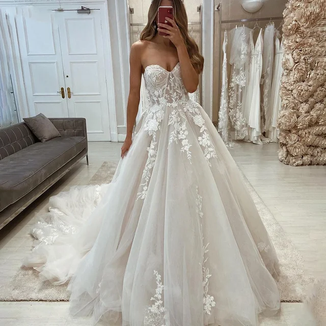 Elegante Uma Linha Princesa Vestidos De Casamento 2022 Querida Sem Mangas Vestido  De Noiva Rendas Apliques Vestido De Noiva Vestidos De Novia - Vestidos De  Casamento - AliExpress