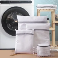 1PC S/M/L/XL Zippered Mesh Wash Bags Reusable Coarse Net Foldable Thicken Laundry Bags For Underwear Washing Machines Bra Bag 1