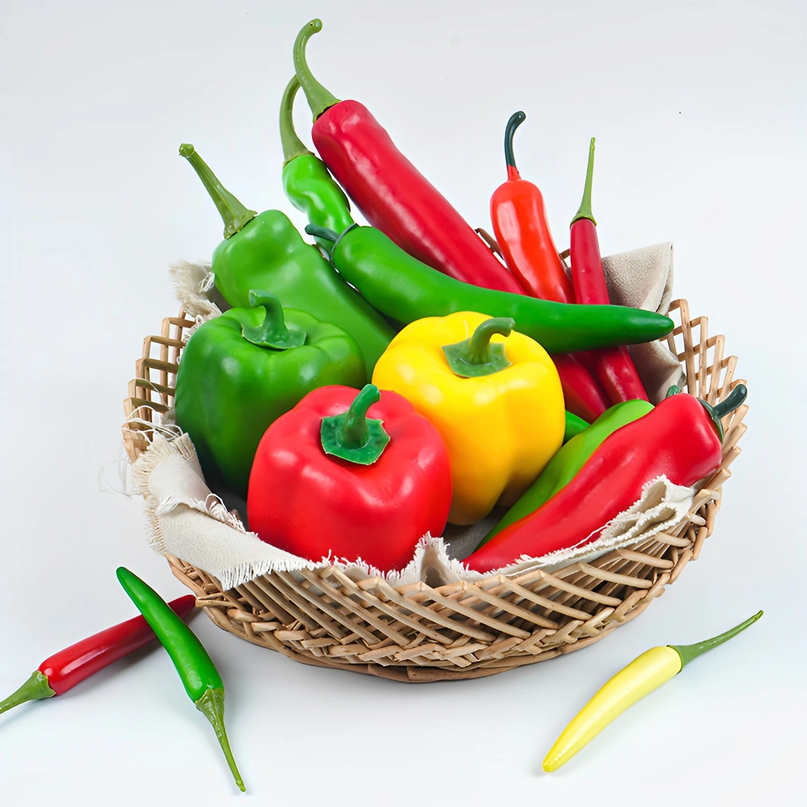 Pepper Green Pepper simulated vegetables Artificial PE Fruit Model 7pcs Party Kitchen Decoration Shooting props food model vegetable ornaments