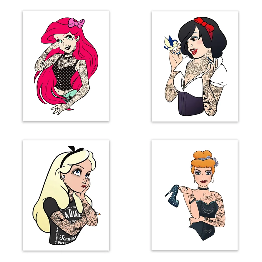 pintura-al-leo-por-n-mero-de-princesa-punk-de-disney-tatuaje-genial