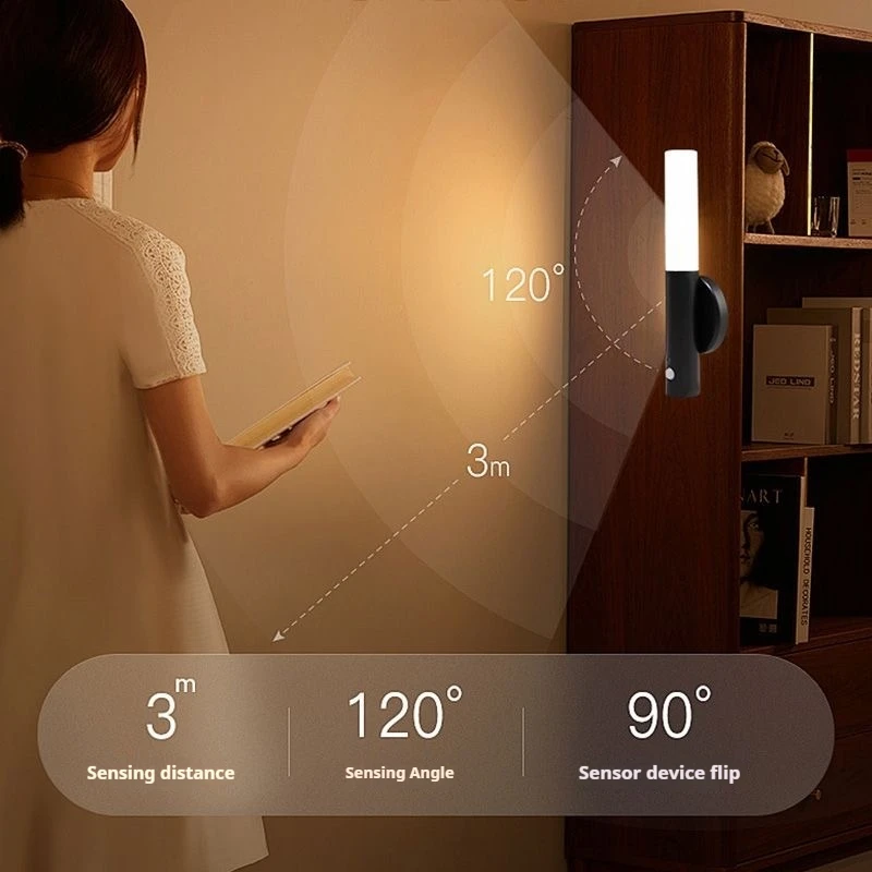 LED USD Wall Lamp Fully Automatic Induction Type 1200mAh Magnetic Corridors Porch Lights Kitchen Cabinet Closet Bedside Lighting Motion Sensor Light Led Light Led Wall Lamp Wall Light Magnetic Suction Lamp Cabinet Light