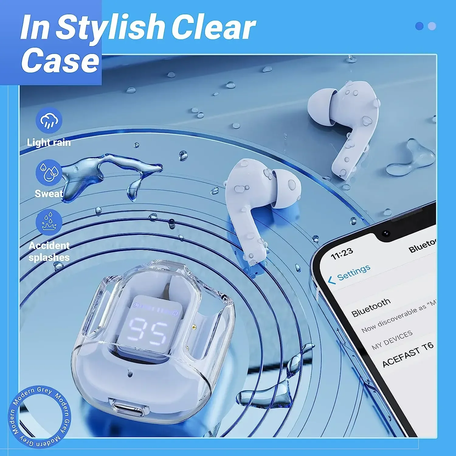 M98 Headphones Bluetooth Earphones Earbuds Wireless Headset