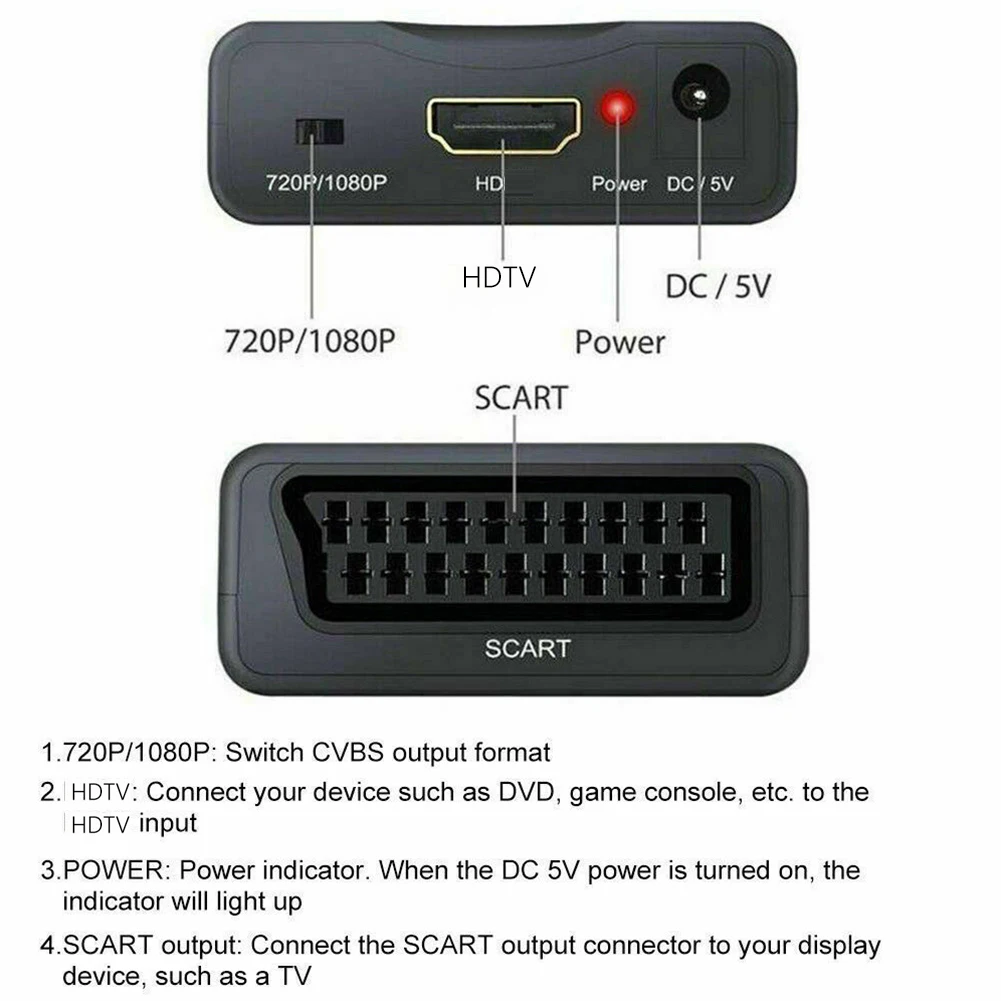 1080P SCART to HDMI    ȯ, ȣ , USB ̺ 