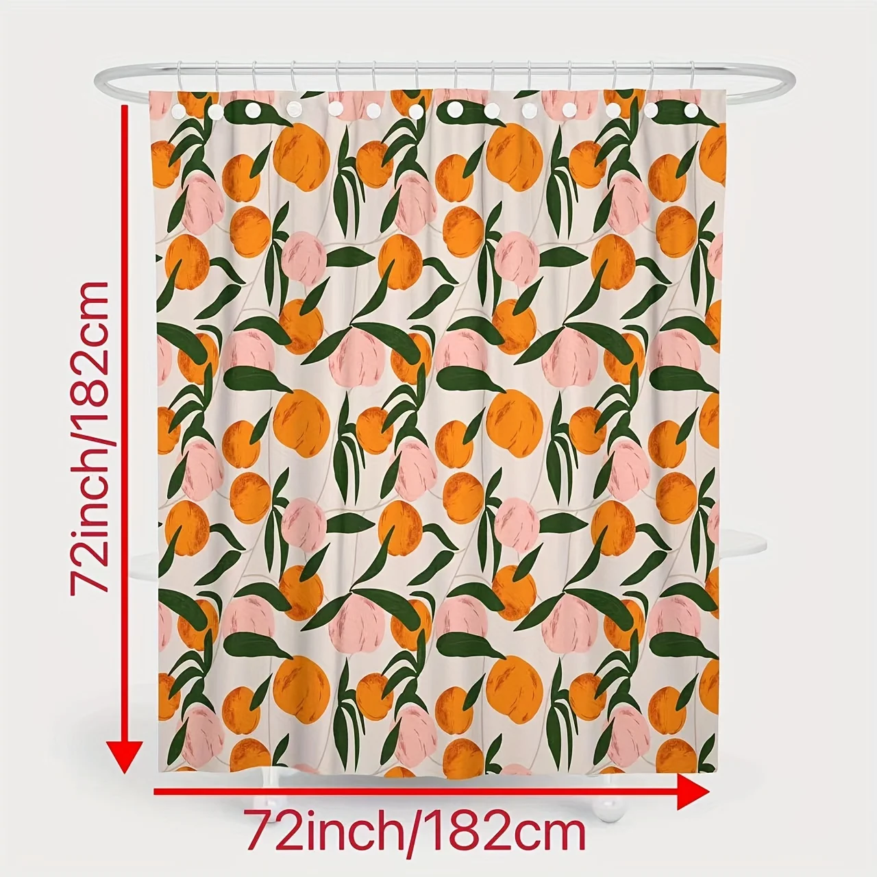 Orange Apple Shower Curtain Hooks Decorate Bathroom Shower Curtains
