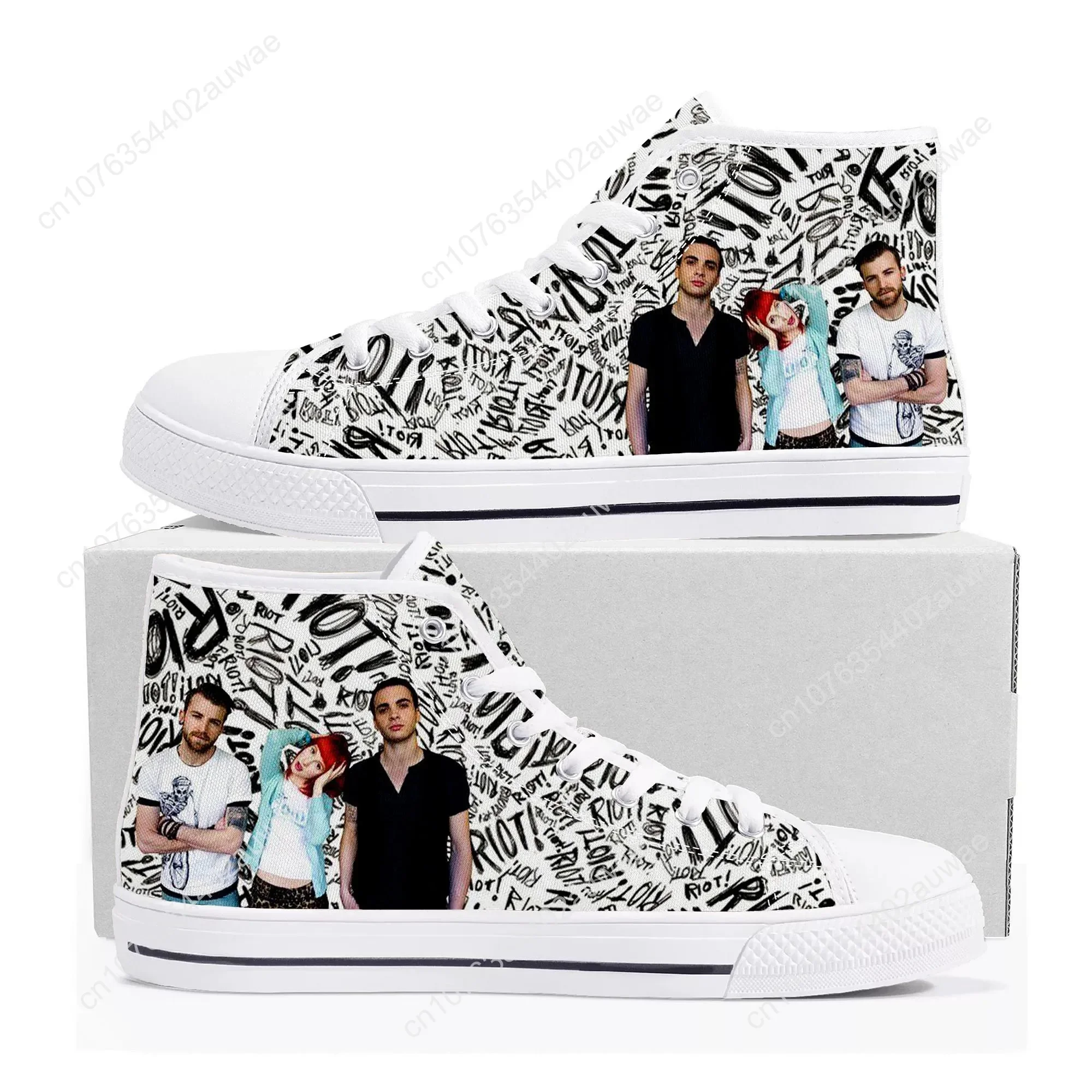 Paramore Rock Band Pop High Top High Quality Sneakers Men Women Teenager Canvas Sneaker Casual Couple Shoes Custom Shoe White