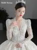 Customized Luxury Bedad Long Sleeve Winter Wedding Dress 2025 New V Neck Vestido De Noiva For Bride Gown Plus Size Floor Length 5