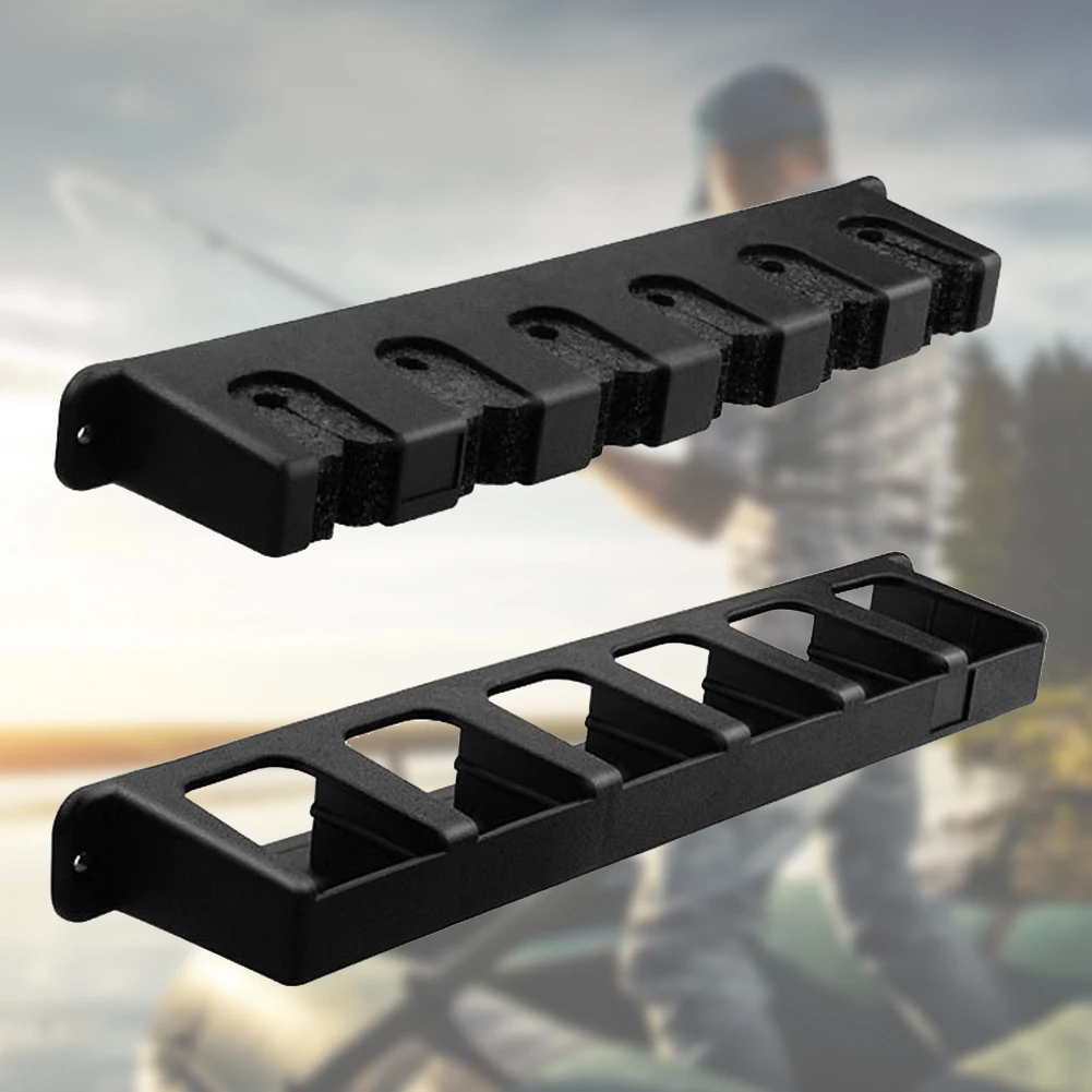 Wall Mount Fishing Rod Rack Vertical Fishing Pole Holders Store 6 Rods Pole Rack for Garage