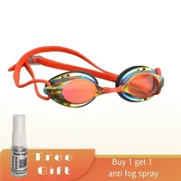 Race  Swimming Goggles Colorful Anti-fog Waterproof Optical Glasses Competive Swim Mask with replaceable nose bridge frames 1