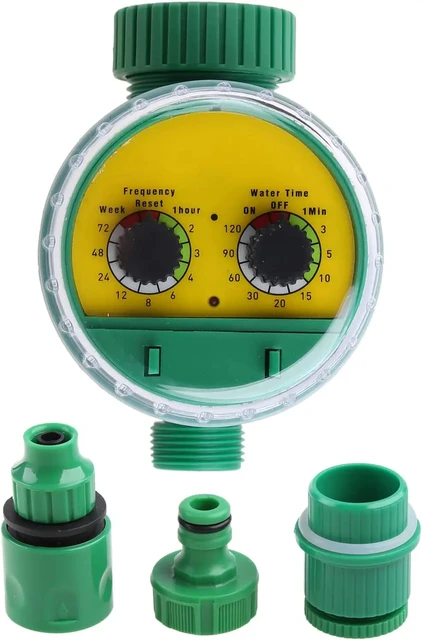 Tuyau d'arrosage automatique électronique de jardin en plastique vert extérieur, minuterie d'irrigation, tuyau d'eau de robinet 3