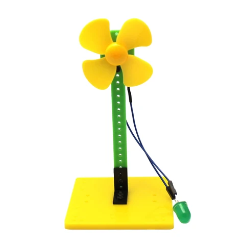 Windmill Exploring Science Experiment Funny Kids Toys Mini Educational Wind Power Generator Study LED Blowing Portable Model DIY