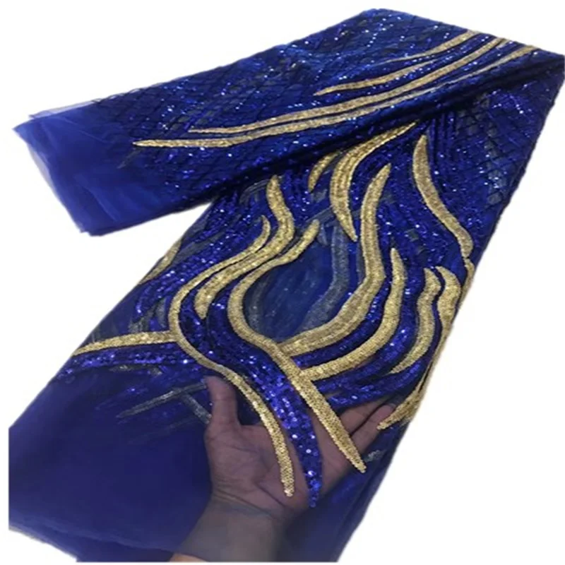 

French Embroidery Groom Lace Fabric African Nigerian With Sequins Fabric For Wedding Dress Party FL1228