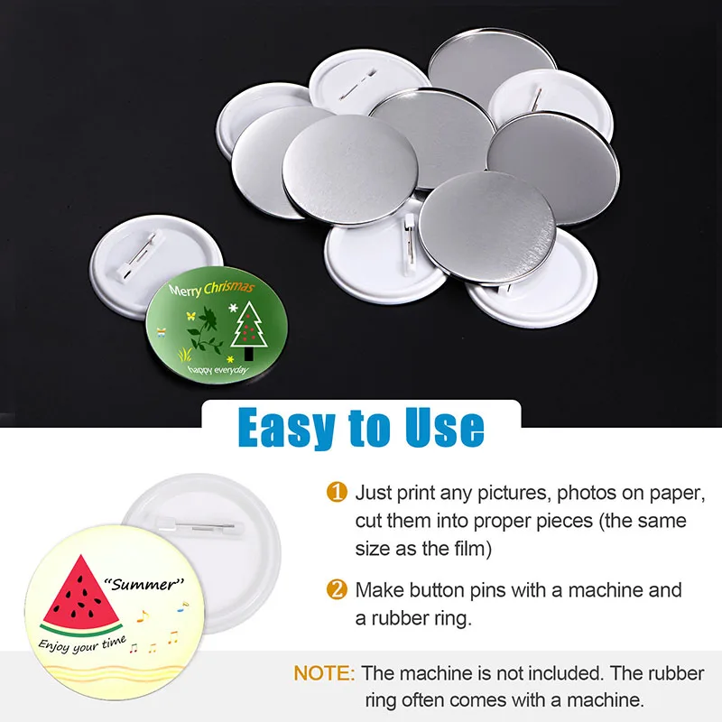 Badge Parts Badge Pin Button Making Supplies 120/200/500 Sets Blank Badge Pin Button Maker Parts Material Supplies 25mm 32mm 37mm 44mm 50mm 58mm 75mm DIY Buttons Making