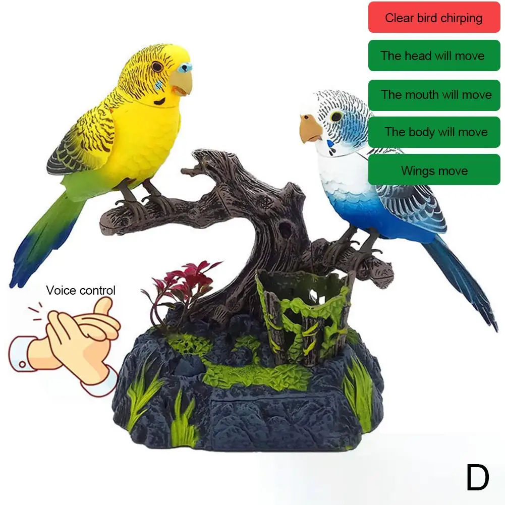 Clapping Voice Control Induction Electronic Parrot Children's Toy Bird Gift Garden Display Pet Toy Electric Sound K7x3 3