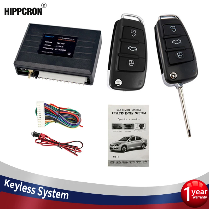 Hippcron Car Central Door Lock Auto Keyless Entry System Button Start