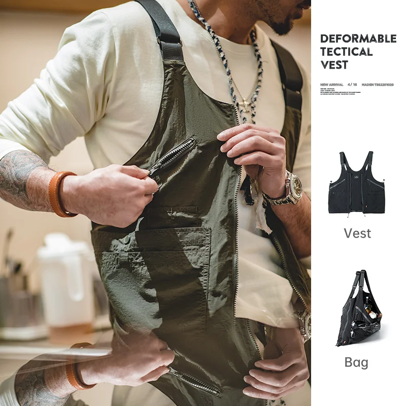 Gilet de travail homme été 2023 multi-poches grande capacité - Sans manches pêche casual grandes tailles