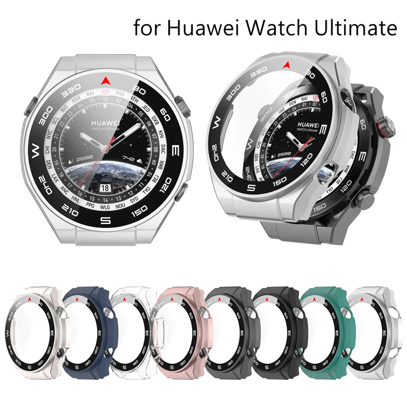 2 In1 Screen Watch Cover for Huawei Watch Ultimate Smart Glass Film Protectors Bezel Case Cover for Huawei Ultimate Shell