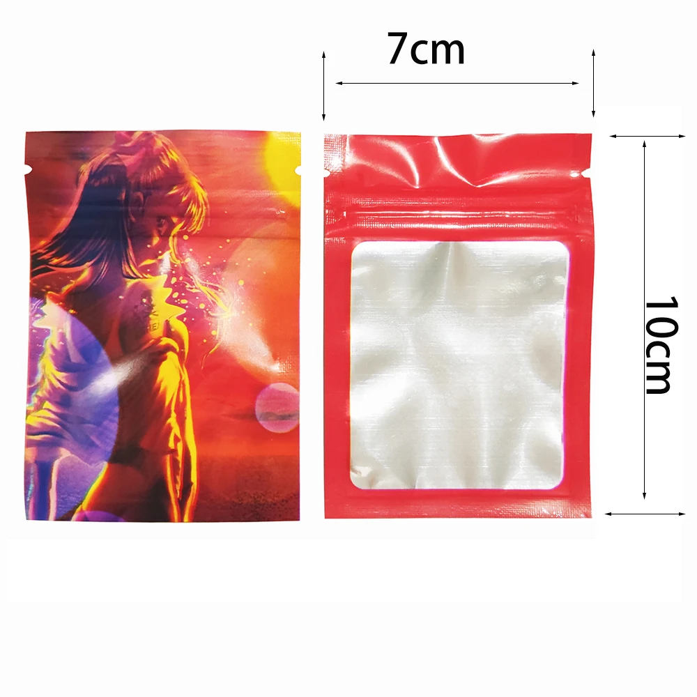 200 pcs Foil Plastic Bags Baggie Pouch Waterproof Jewelry Coffee Bean Candy 7x10M Portable Ziplock Storage Bag Various Patterns
