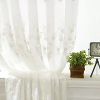 1PC Small Flower Countryside Embroidered Window Screen Solid Color Embroidered Window Screen 1