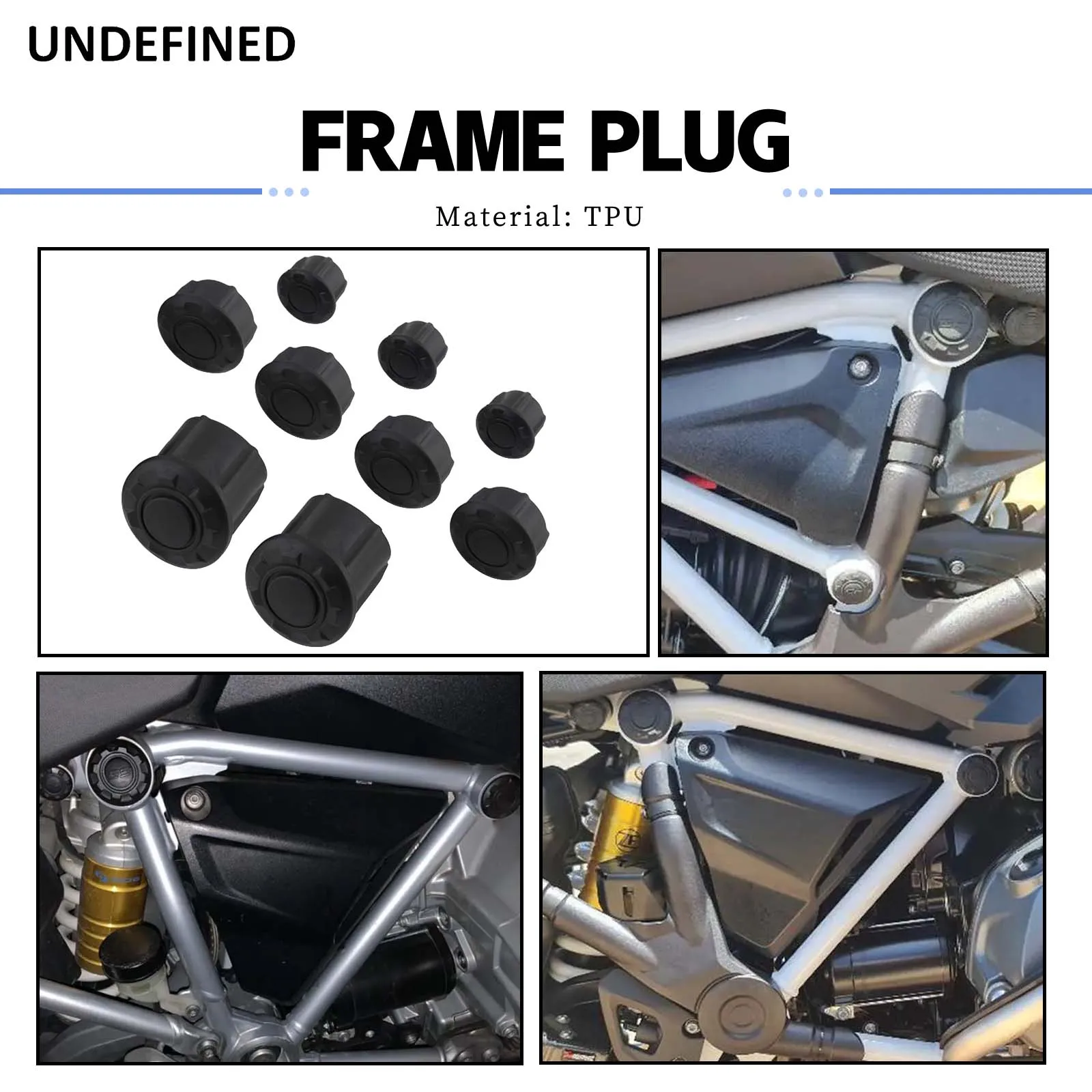 

Motorcycle Frame Hole Cover Guard 9Pcs Plug Decorative Frame Cap Set For BMW R1200GS LC 2014-2019 R1250GS LC Adventure 2023