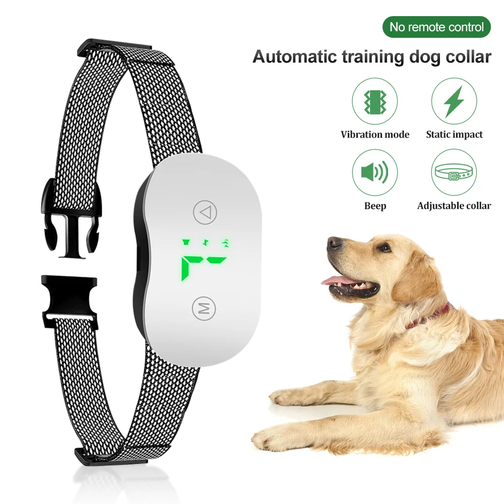 

Smart Automatic Anti Barking Dog Collar Rechargeable Bark Stopper Stop Barking HD Digital Display IP67 Waterproof Collar For Dog