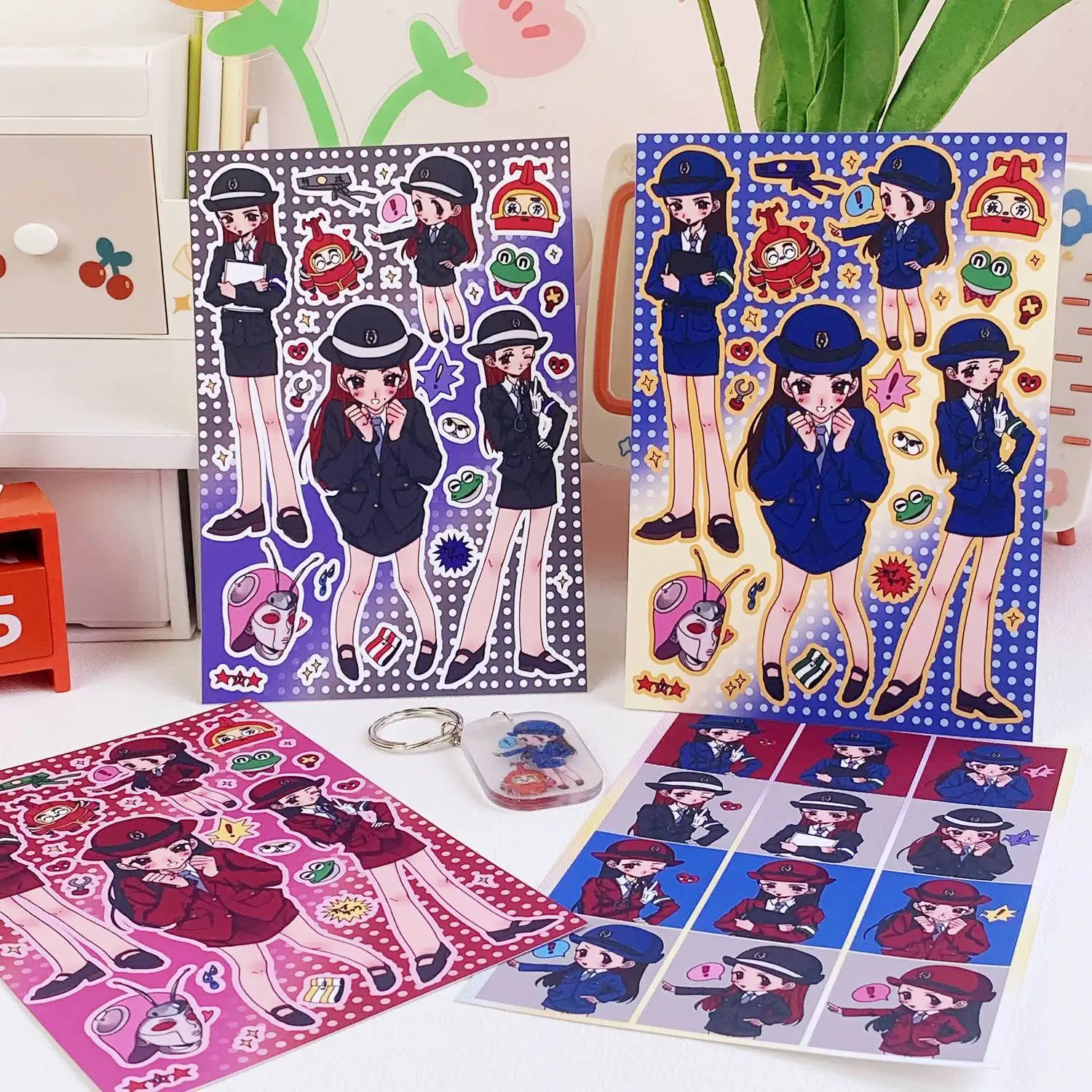 

Cartoon anime stickers cute girl Guka INS style decorative stickers for gifts