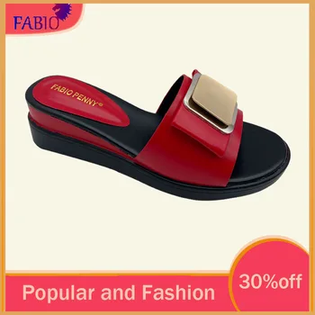 FABIO PENNY 2025 nuovo popolare squisito metallo moda design con suola spessa Sandali feste estive comode pantofole da donna sexy 1