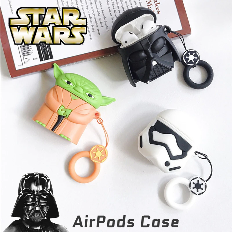 Custodia Star Wars Per Apple Airpods 1 2 3 Airpod Pro 3D Darth Vader Yoda Portachiavi Auricolare Wireless Auricolare Bluetooth Cover Regalo