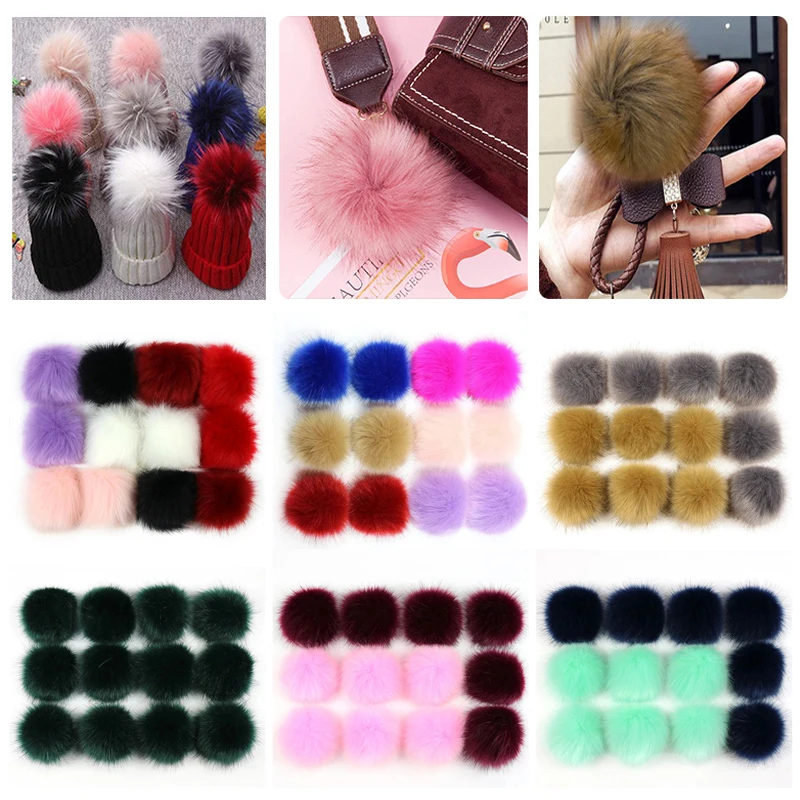 12/14pcs/set 8cm coloful hairball čepice bál kožich bambulí falešná lišák kožich boty bál pom pom DIY ruční čepice šatstvo příslušenství